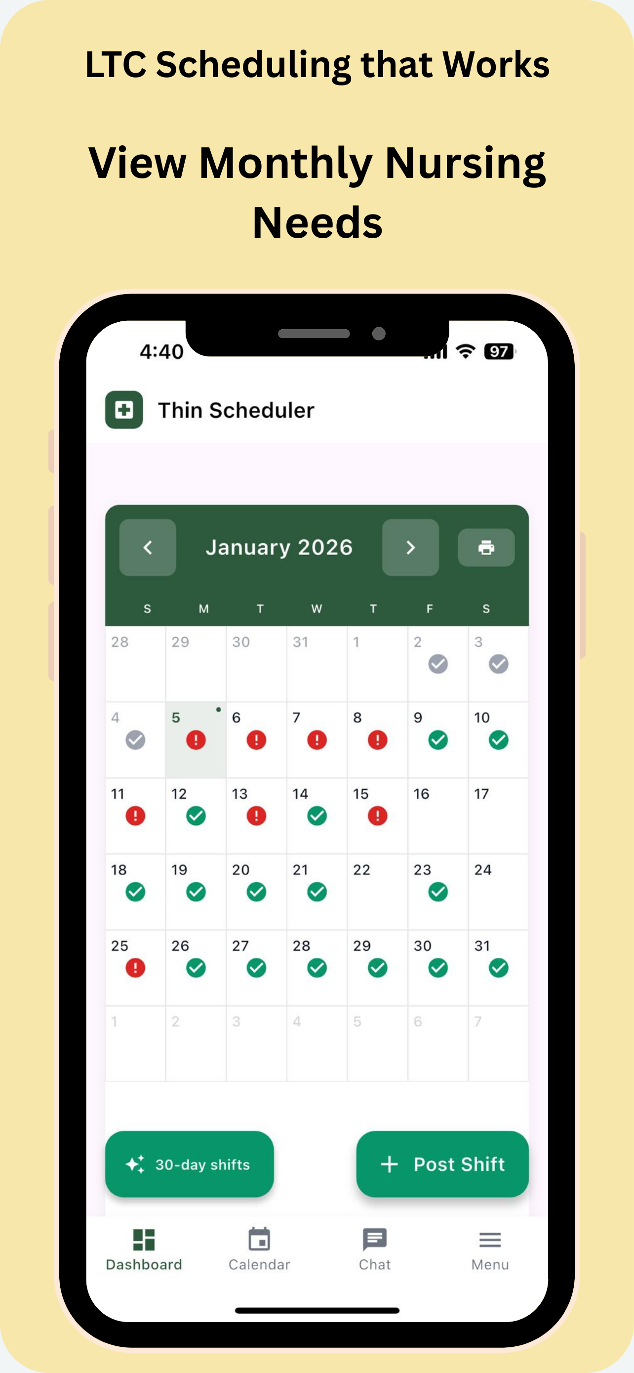 ThinStaff Calendar - Swap Shifts in One Click