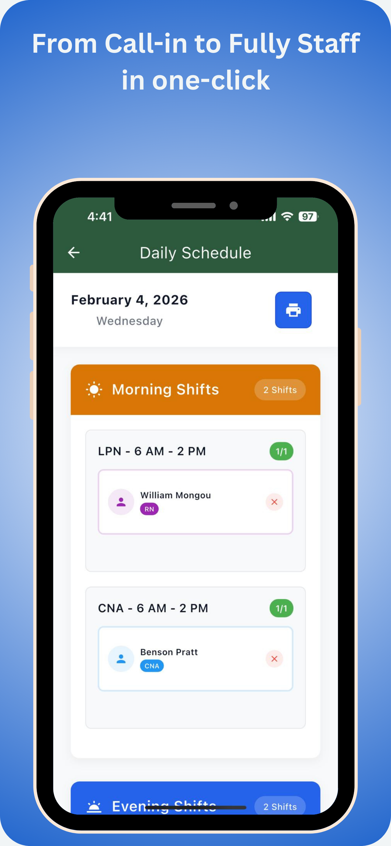 ThinStaff Daily Schedule - Fill Open Positions Fast